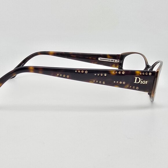 Christian Dior CD3673/Strass 09Z Brown Havana Rhinestone Eyeglasses Frame 53mm - Picture 5 of 13